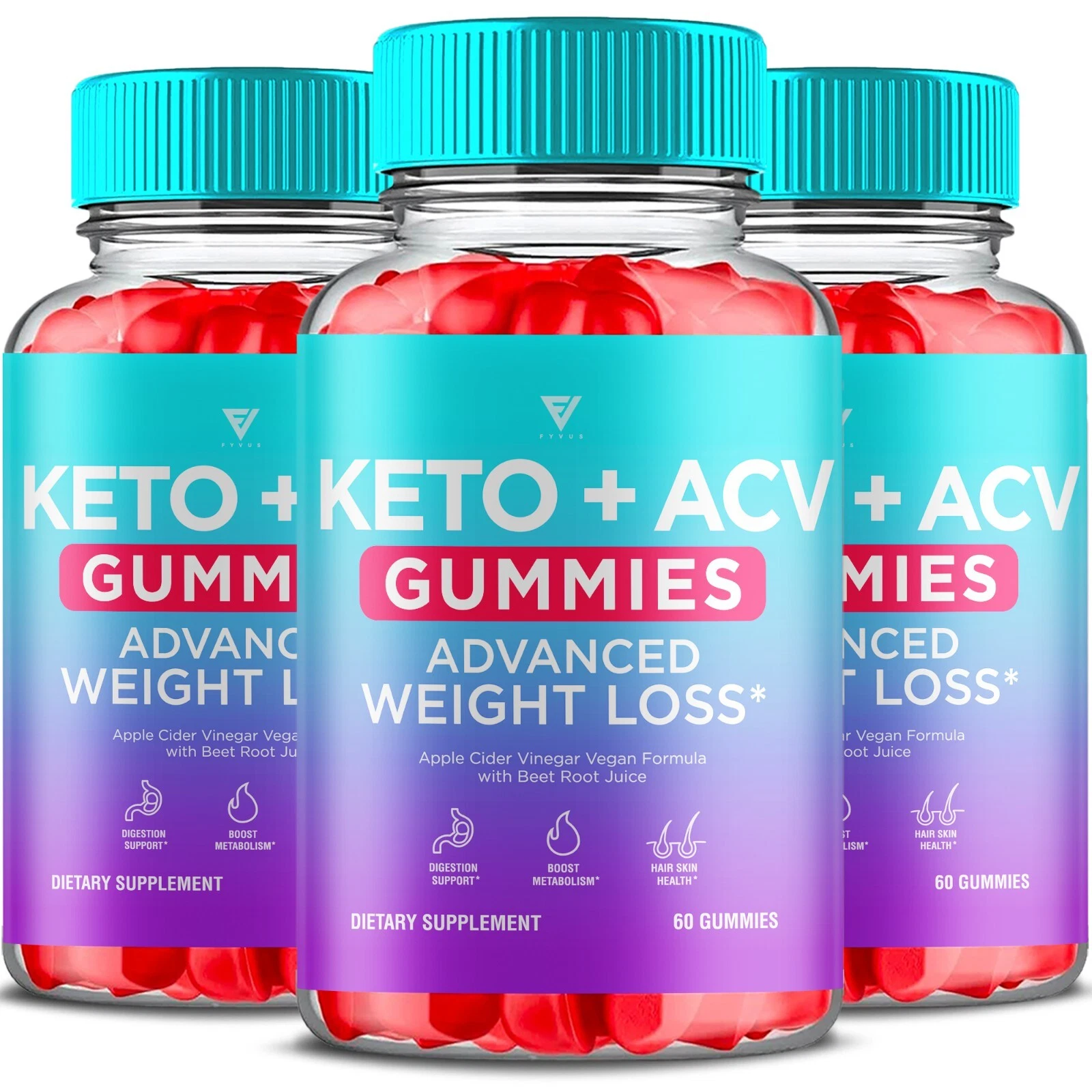 (3 Pack) Keto + ACV 500mg For Advanced Weight Loss Support Gummies (180 Gummies)