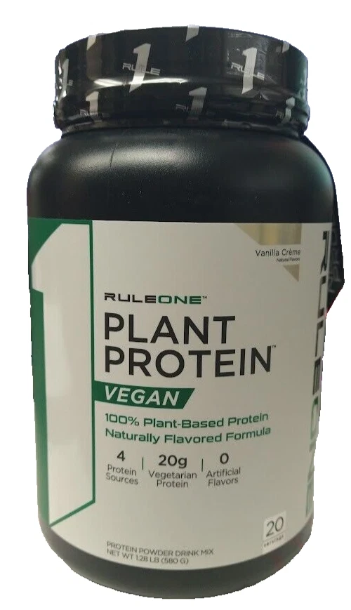Rule One Plant Proteins R1 Vegan Gluten Free 20 Servings 100% plant Based