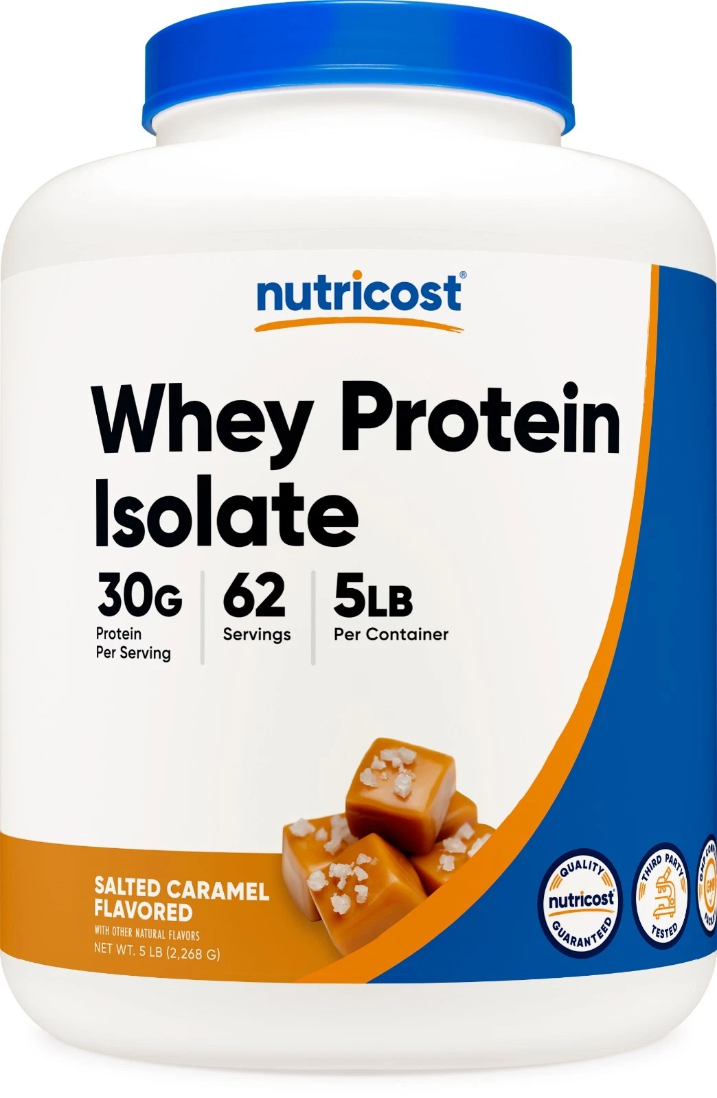 Nutricost Whey Protein Isolate (Salted Caramel) 5 LBS - Non GMO, Gluten Free