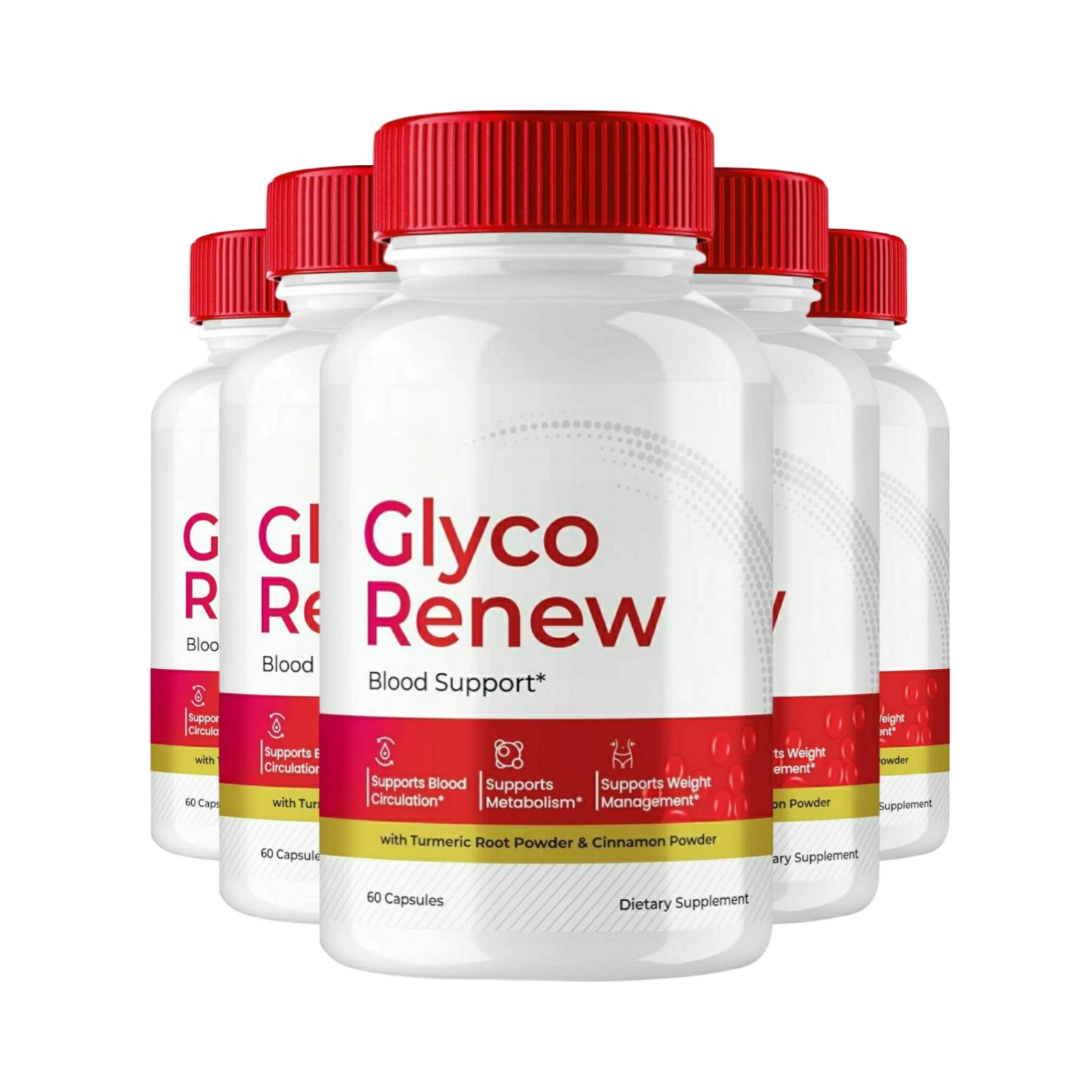 5-Pack Glyco Renew Advanced Blood Support for Healthy Blood Sugar 300 Capsules