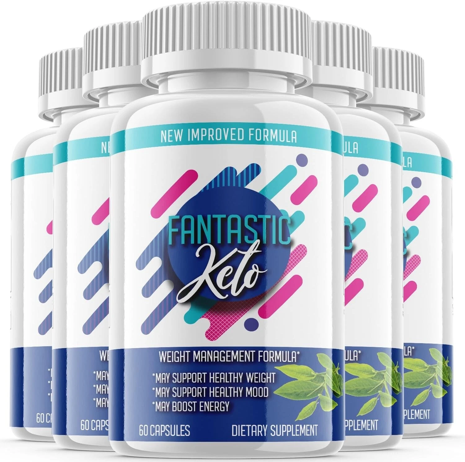 (5 Pack) Fantastic Keto Pills - Support Weight Loss & Fat Burn, Vegan -300 Pills