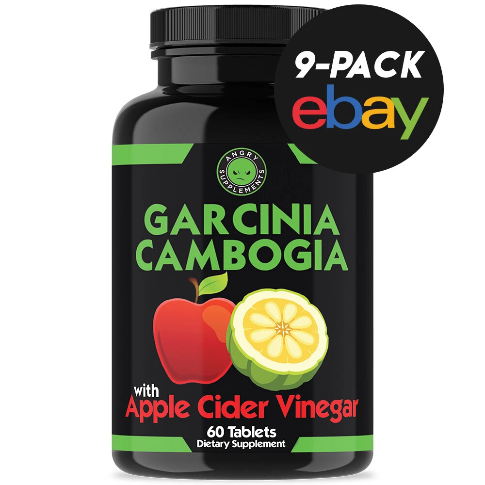 Weight Loss Garcinia Cambogia w/ Apple Cider Vinegar & CLA, Fat Burner Pills 9PK