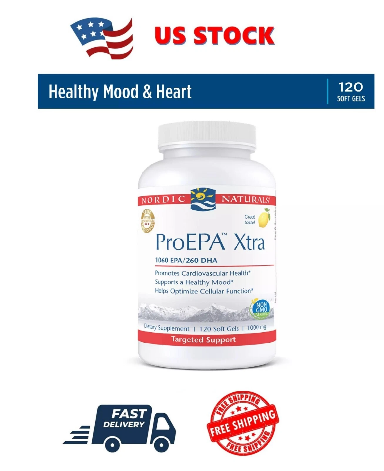 Nordic Naturals ProEPA Xtra - Potent Dose for Heart and Immune Health, 120 Ct.