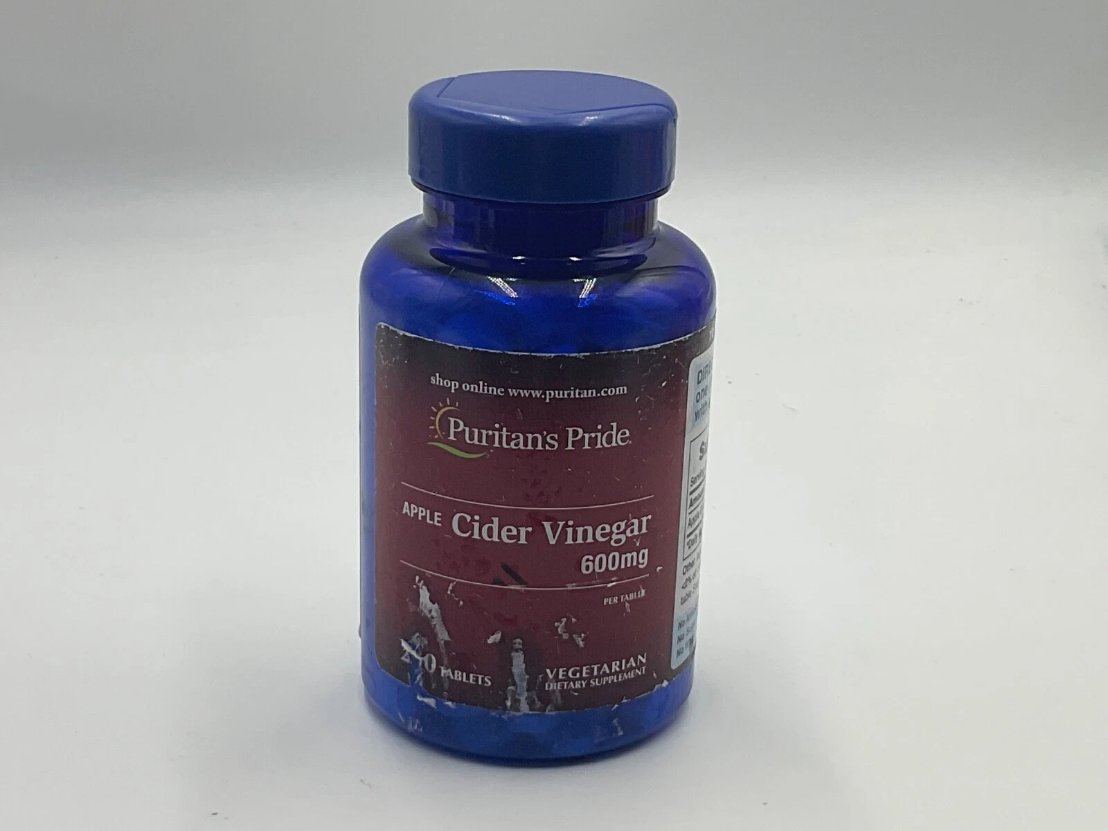 Puritans Pride Apple Cider Vinegar 600 mg Tablets, 200 Count Exp. 11/2025