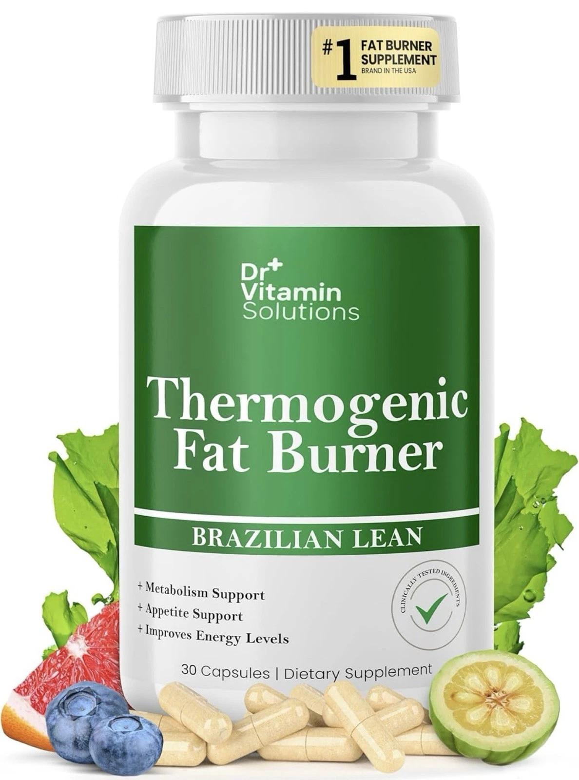 Dr Vitamin Thermogenic Fat Burner For Women & Men Brazilian Lean 30 Capsules