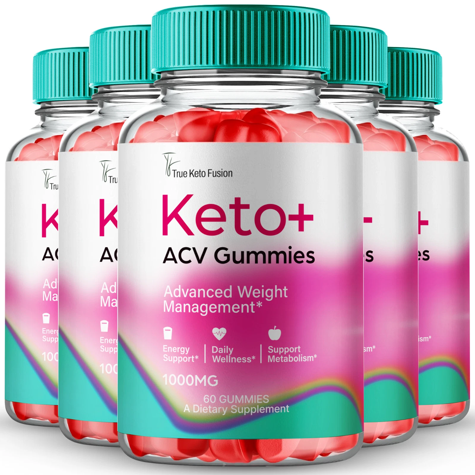 (5 Pack) True Keto Fusion ACV Gummies - Advanced Formula Weight Loss Management