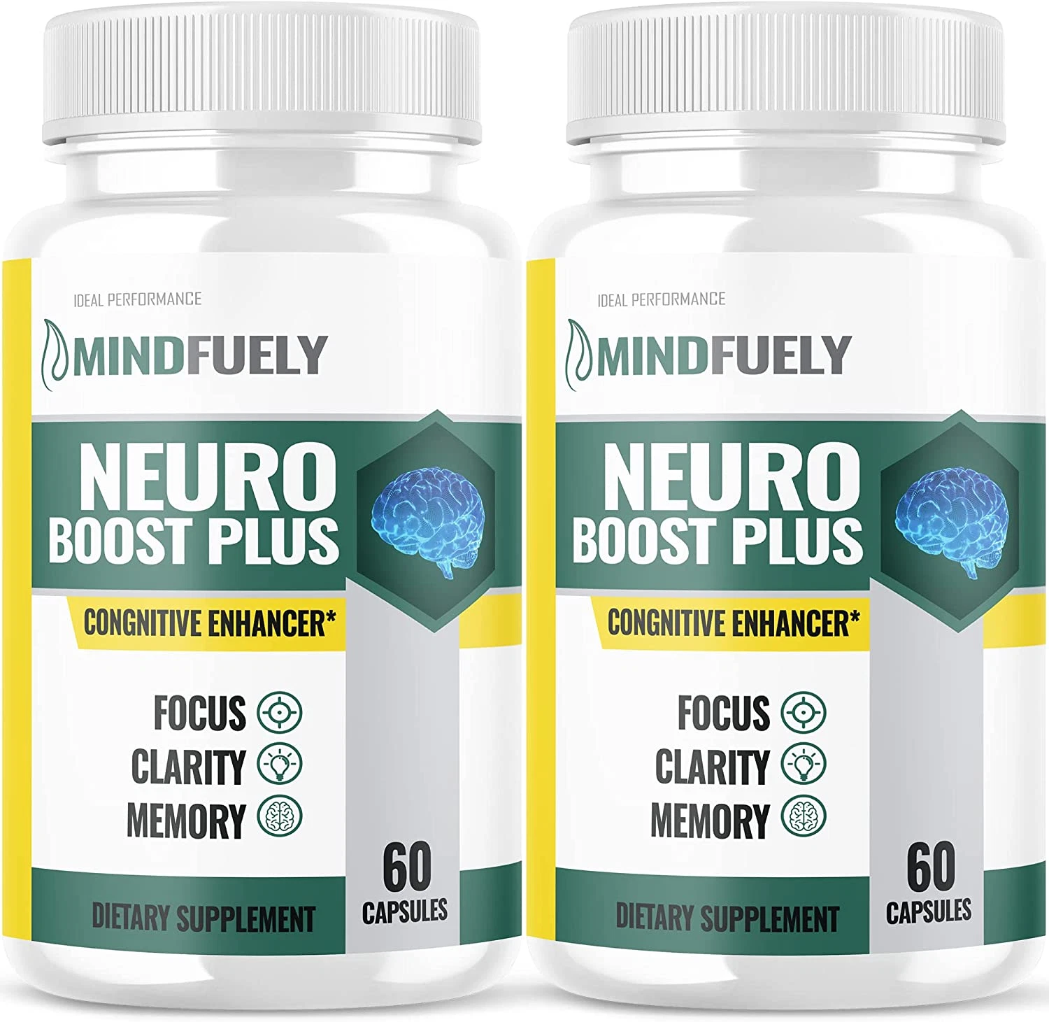 (2 Pack) Mindfuely Neruo Boost Plus Cognitive Brain Formula (120 Capsules)