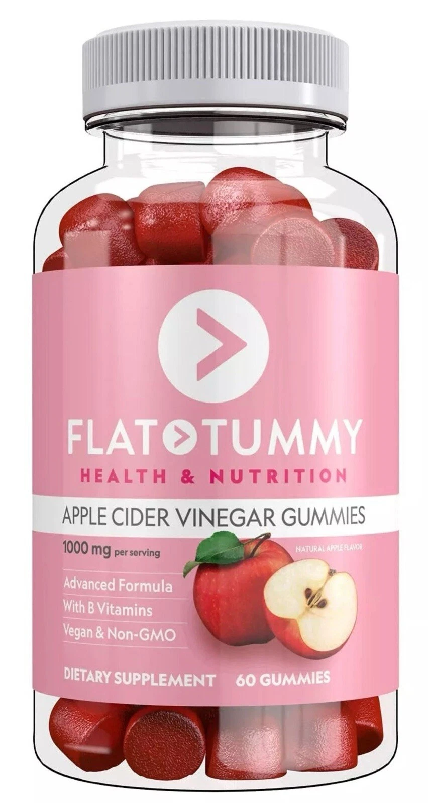 Flat Tummy Apple Cider Vinegar Gummies Detox Support Gut Health Metabolism (60)