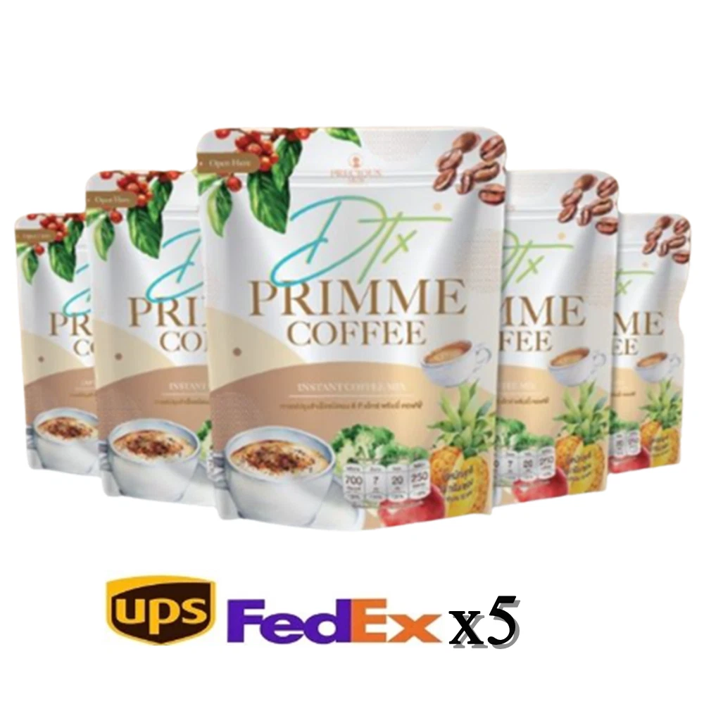 Instant Coffee Primme Control Hunger Fiber Detox Burn 10 Sachets x 5