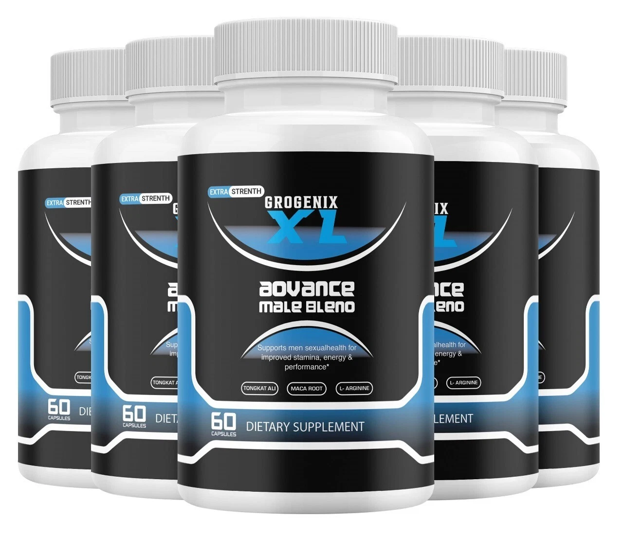 Grogenix XL - Male Virility - 5 Bottles - 300 Capsules