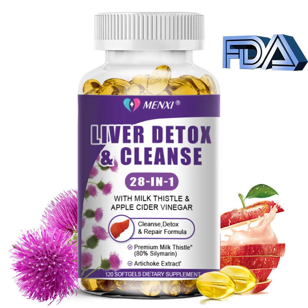 MENXI Liver Detox Capsules - Toxin Flush & Digestive Cleanse Aid 120pcs