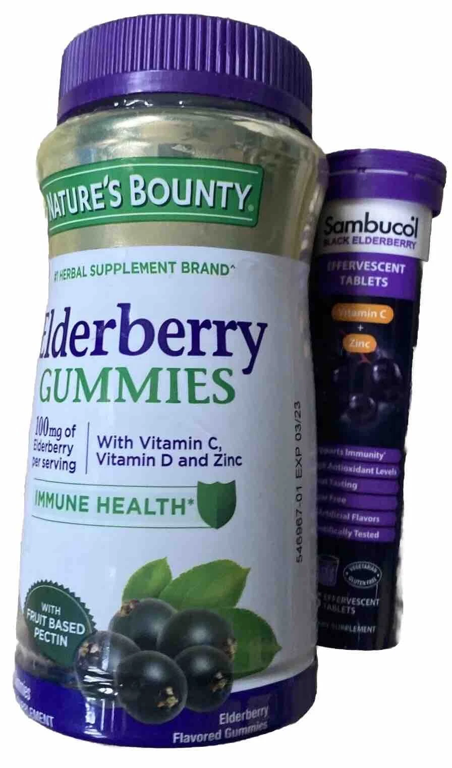 Nature's Bounty Elderberry Gummies Immune 70 Gummies Effervescent Tablets 15 Ct