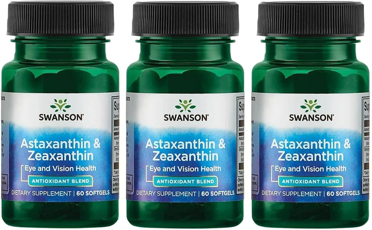 Astaxanthin & Zeaxanthin Eye Vision Brain Skin Health Antioxidant Support Sup...