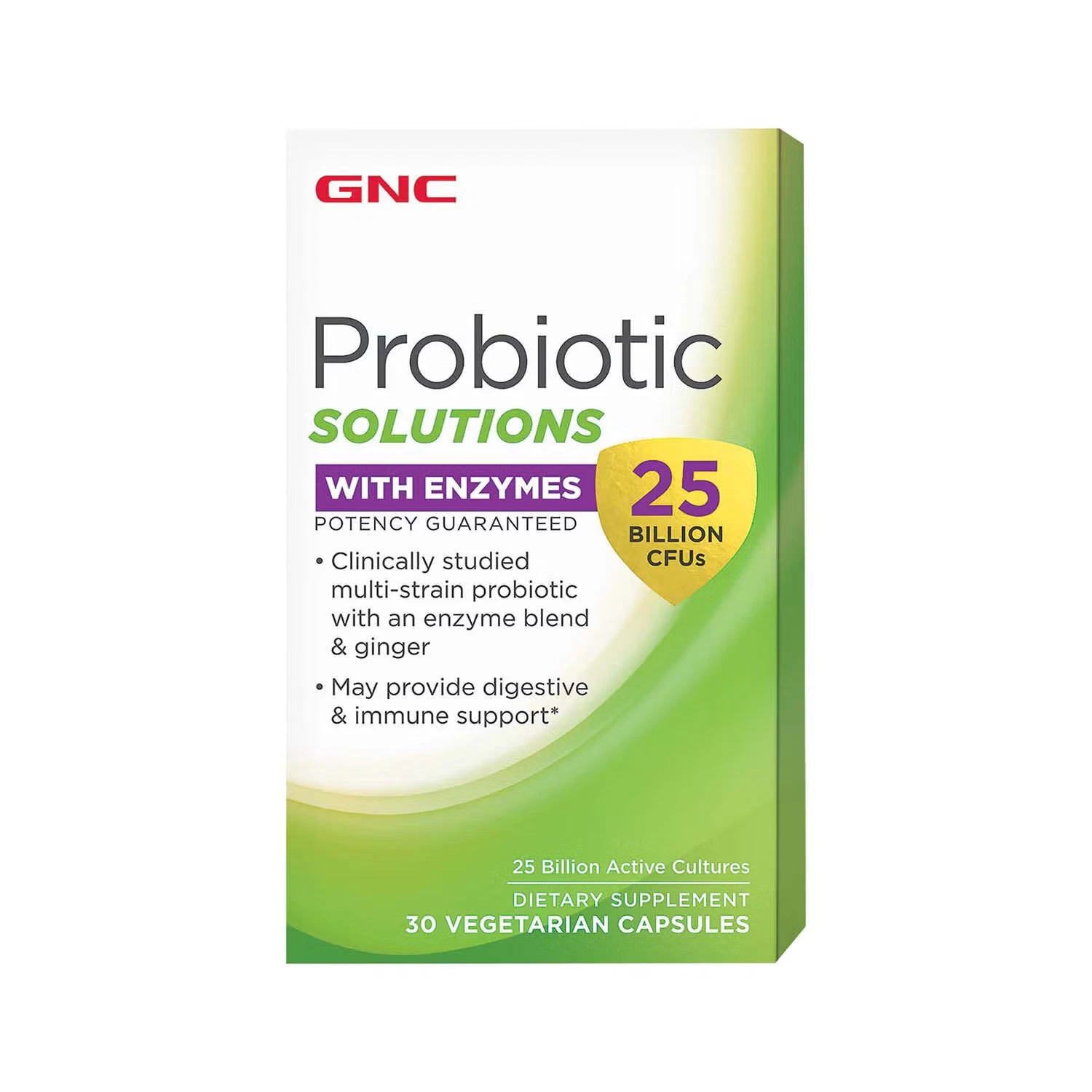 GNC Probiotic Solutions with Enzymes with 25 Billion CFUs, 30 Capsules