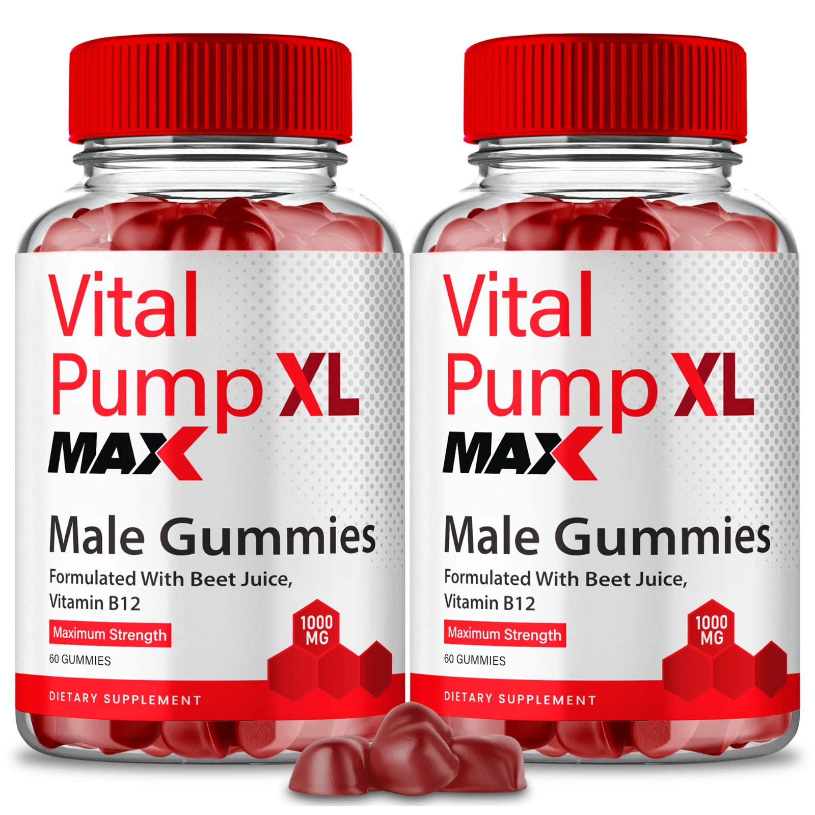 (2 Pack) Vital Pump XL Max Men Gummies, Male Support for Energy & Performance