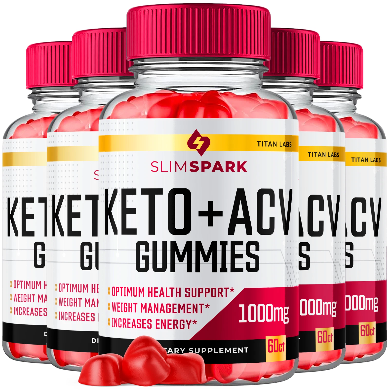 (5 Pack) Slimspark Keto, Slim Spark Keto ACV Gummies Weight Loss (300 Gummies)