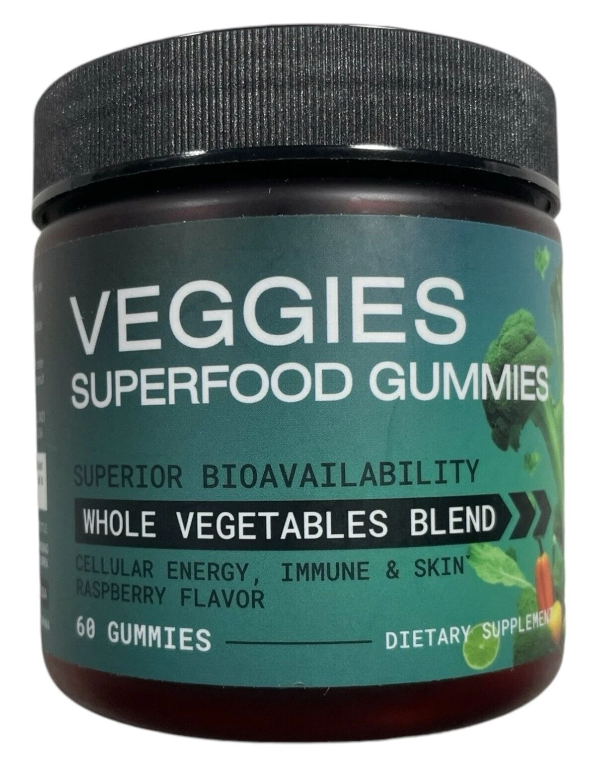 Ascanium Veggies Superfood Gummies - Raspberry Flavor - 60 gummies - Exp 11/25
