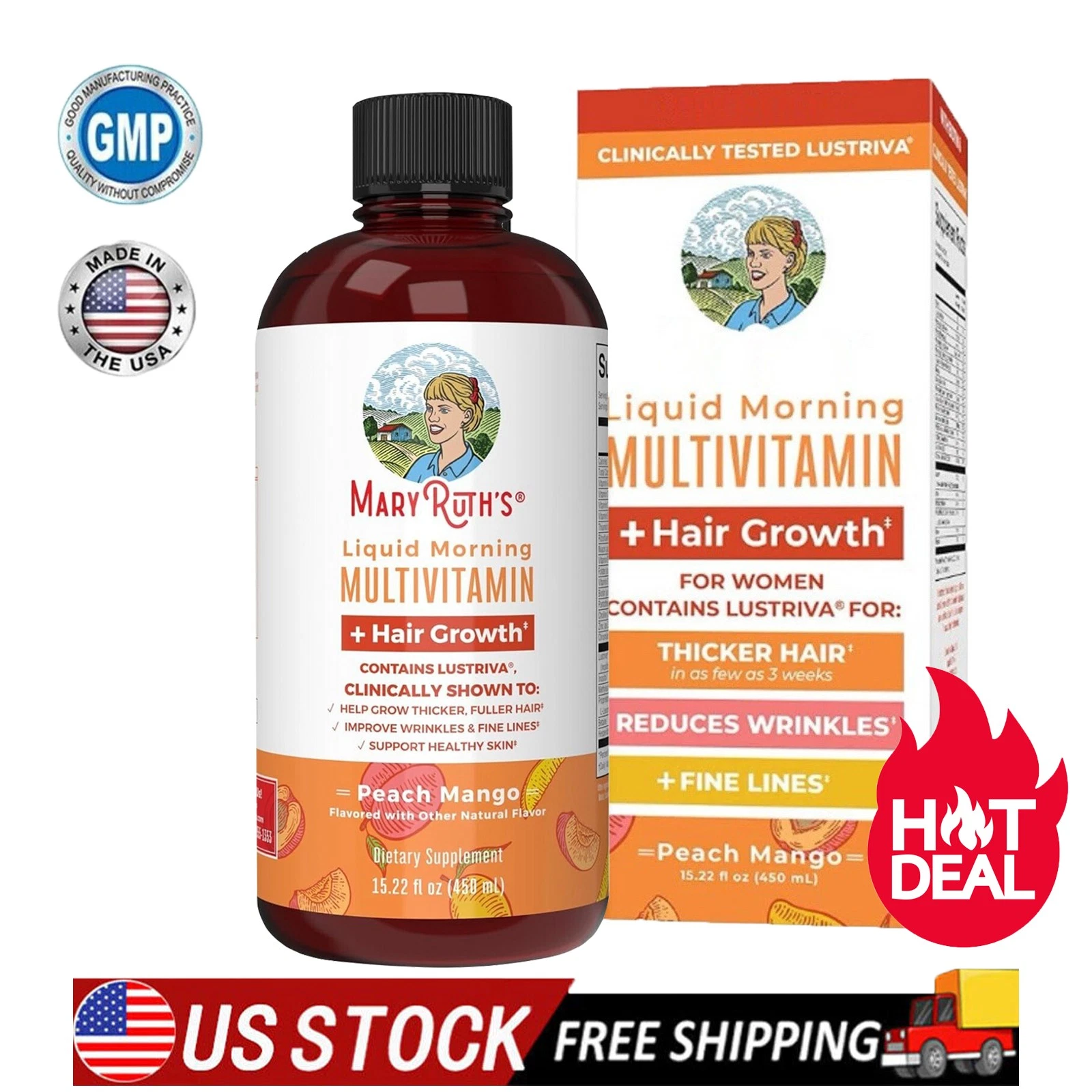 Liquid Morning Multivitamin For Women’s Hair Growth, Wrinkles, Fine Lines