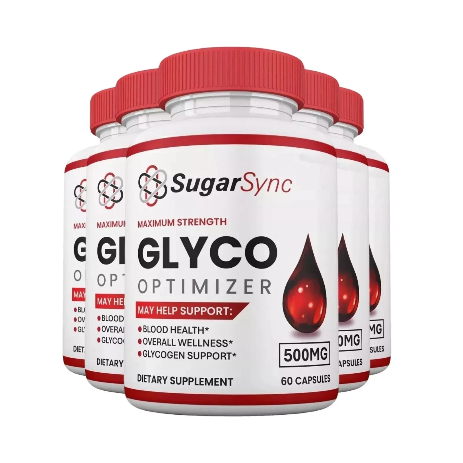 5-Pack Sugar Sync Glyco Optimizer, SugarSync for Glycogen Support - 300 Capsules