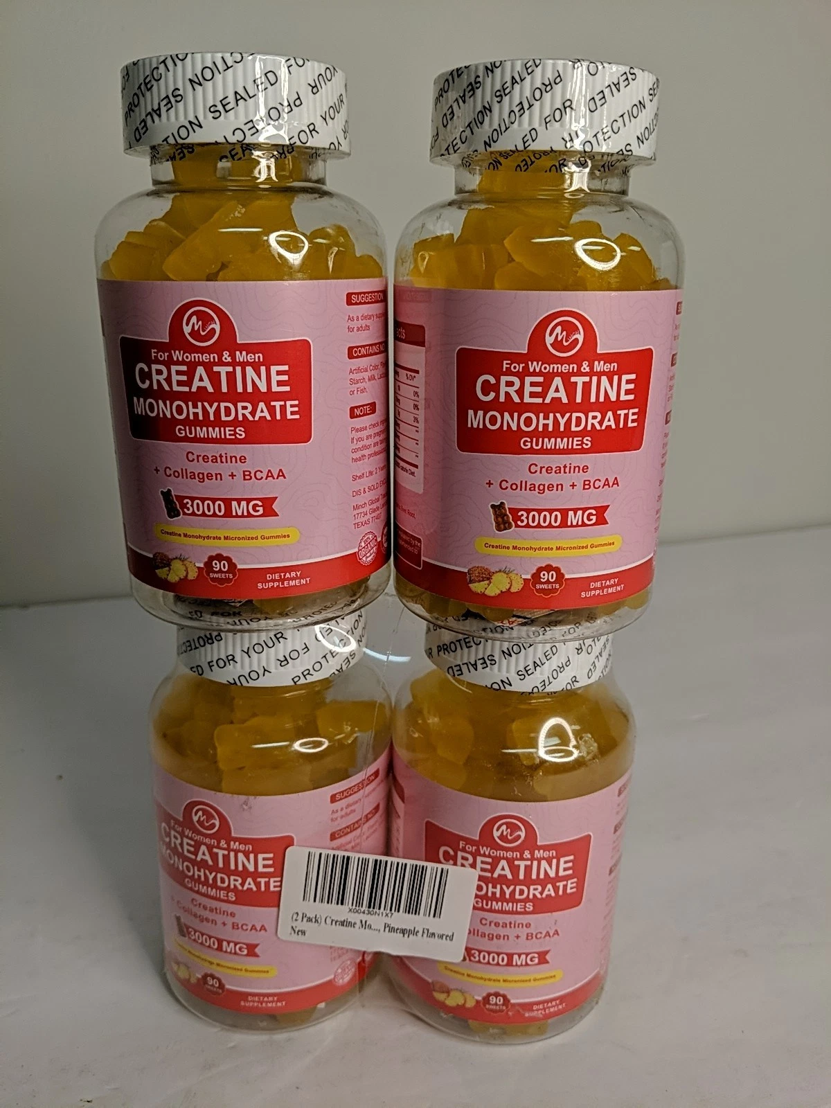 4x Creatine Monohydrate Gummies 3000mg Strength Energy Muscle For Women Men