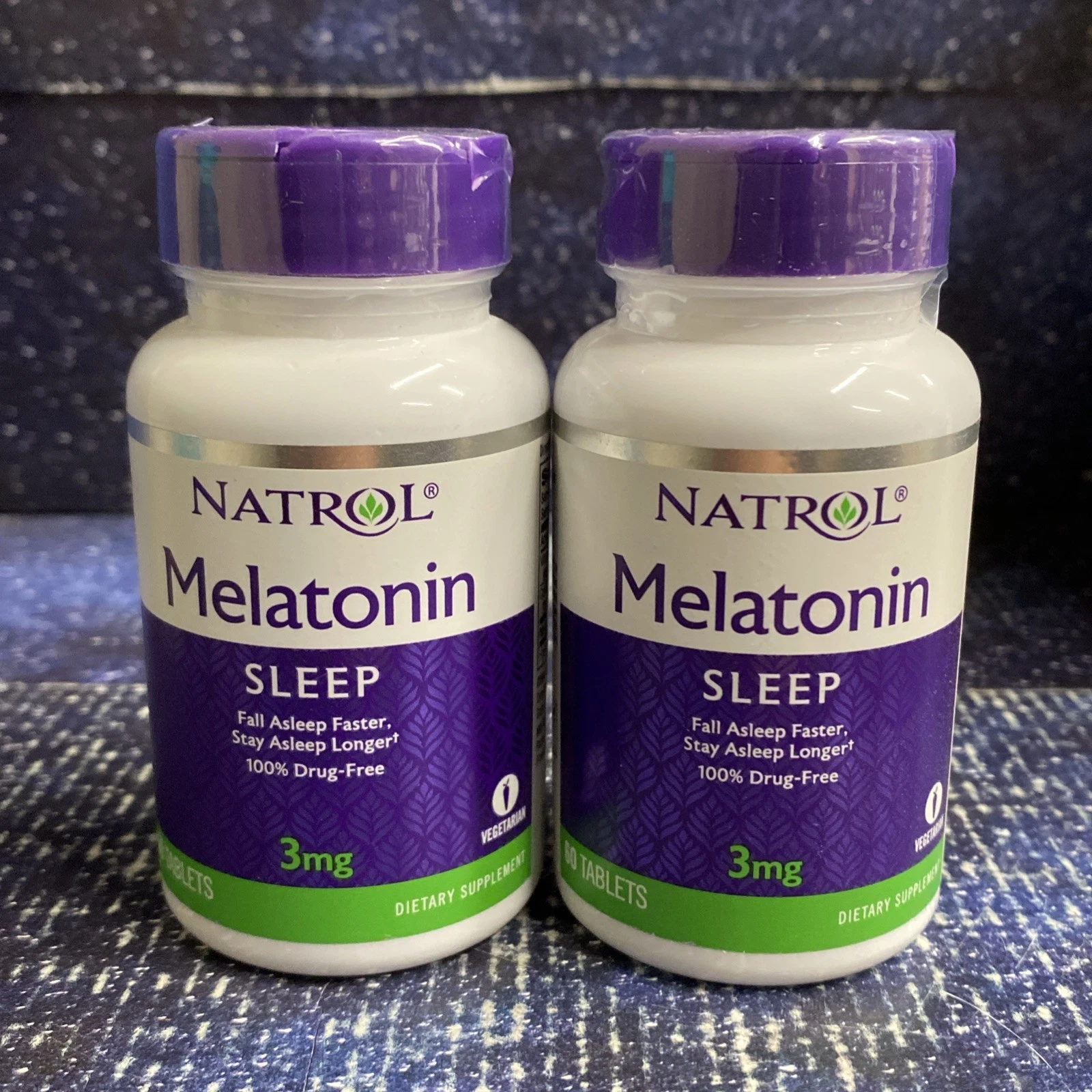 EXP: 11/2025 - 2 X Natrol Melatonin For Sleep 3mg 60 Tablets Vegetarian 100%