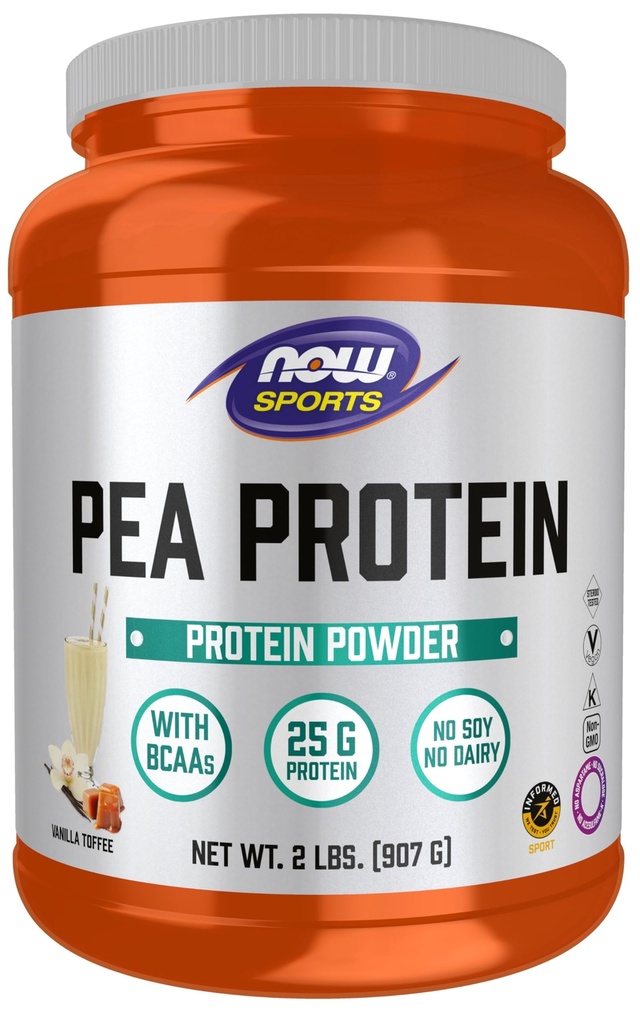 NOW Sports Pea Protein Powder 25g Protein 22 Servings Non GMO with BCAAs