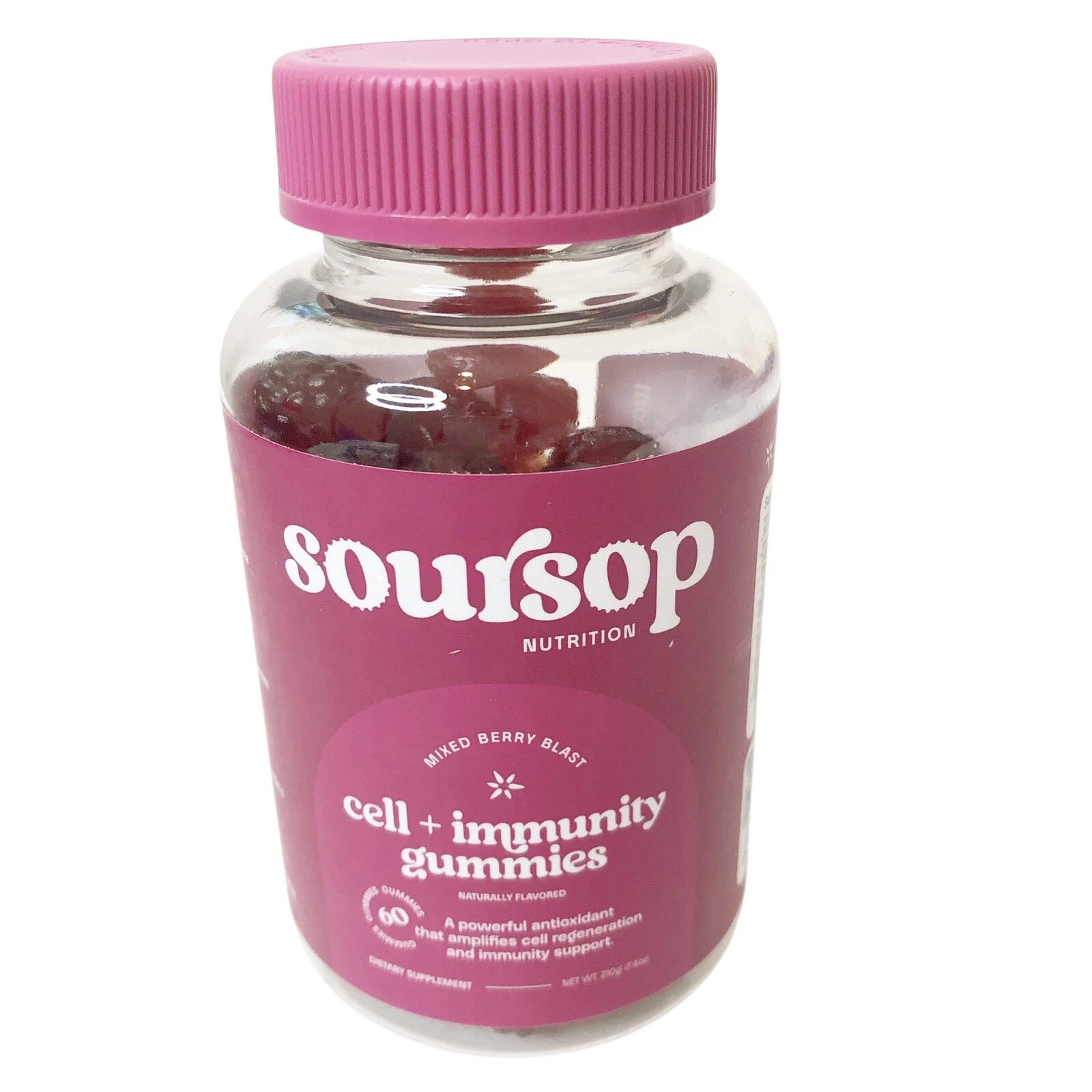 Soursop Nutrition New Sealed Jar Daily Cell + Immunity Gummies 60 ct. Exp. 1/26