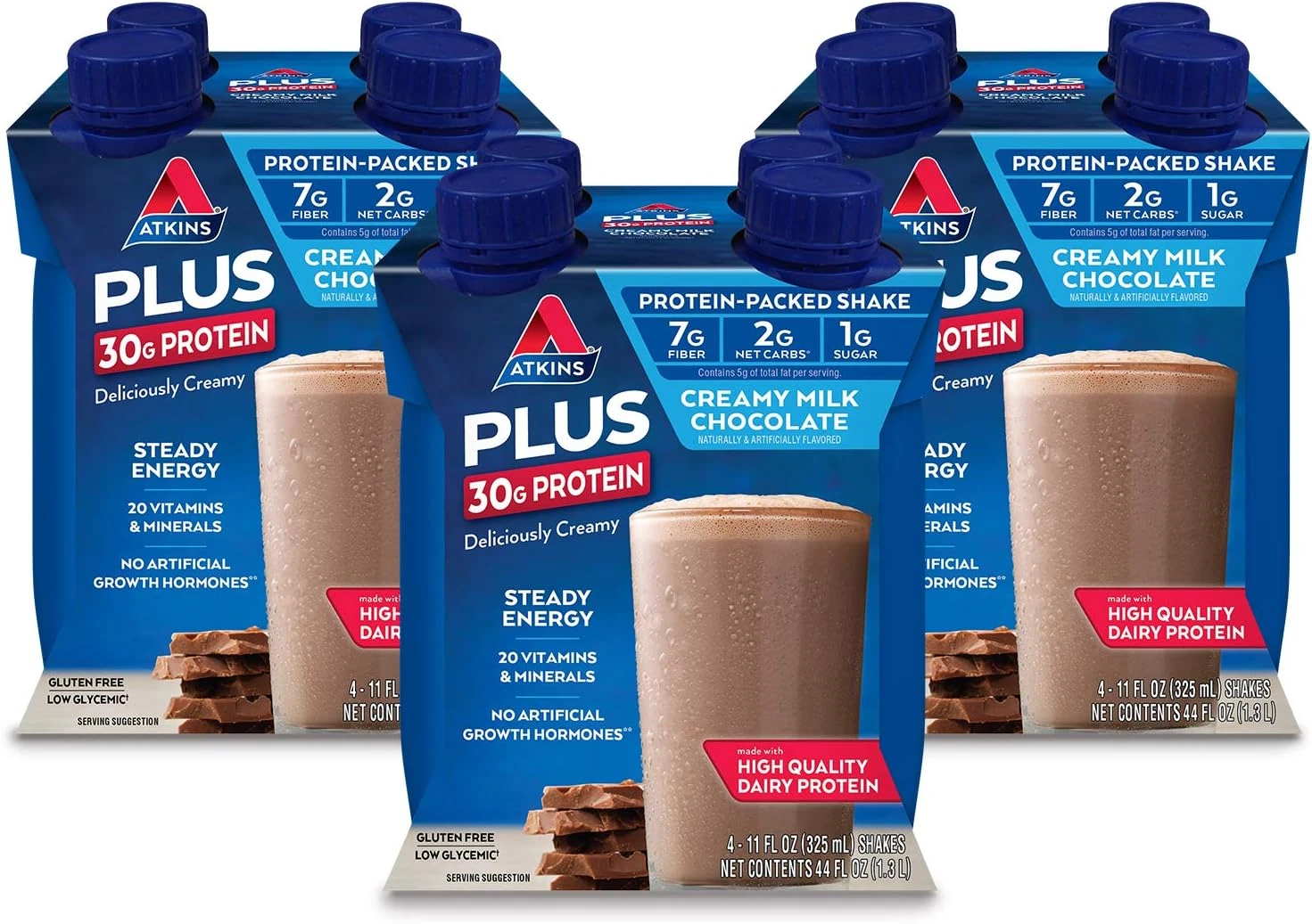 (12 Pack) Atkins PLUS Protein Immune Nutrition Shake, Milk Chocolate, 11 Fl Oz