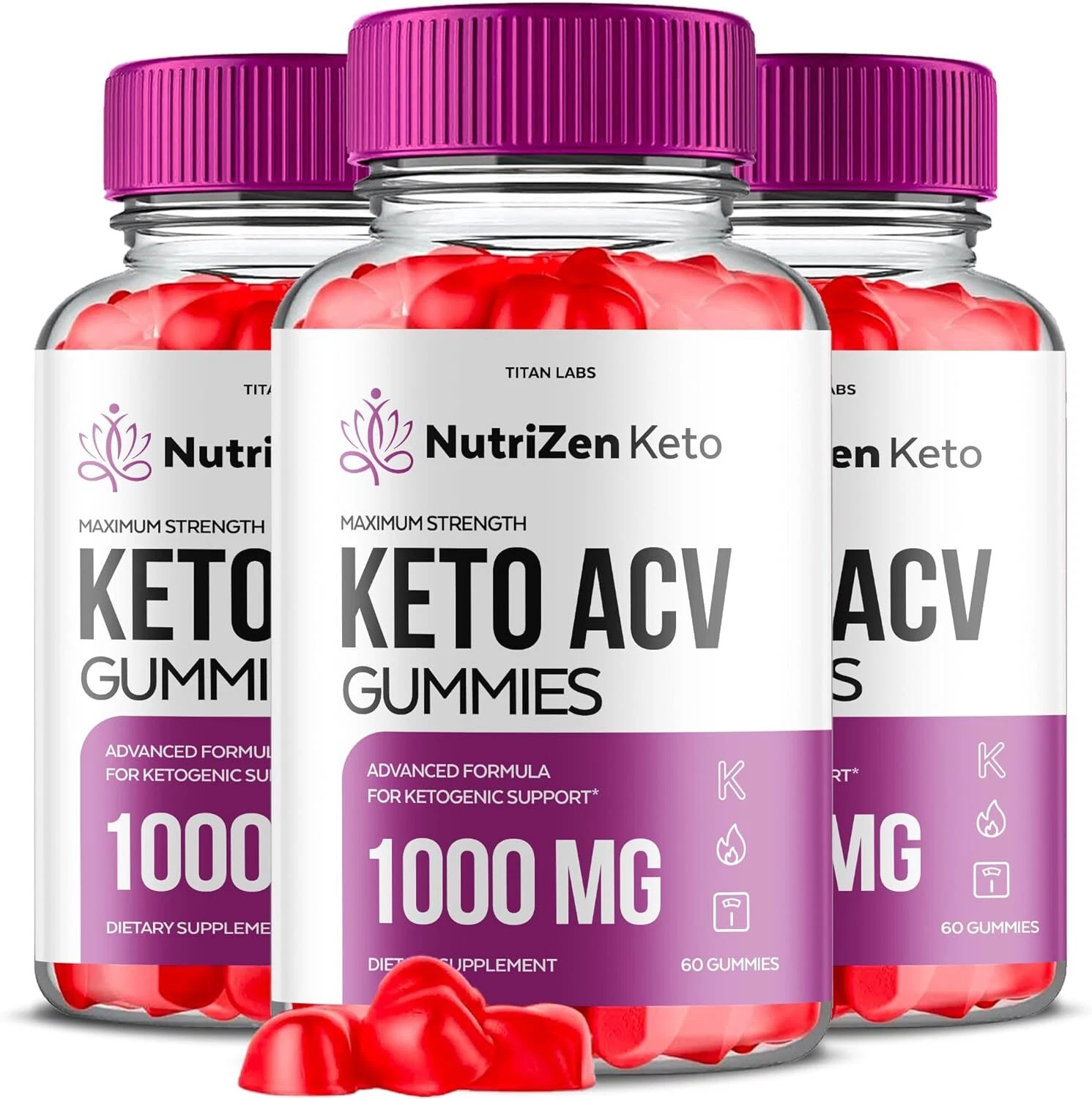 (3 Pack) Nutrizen Keto Gummies, Nutrizen ACV Gummies Weight Loss (180 Gummies)
