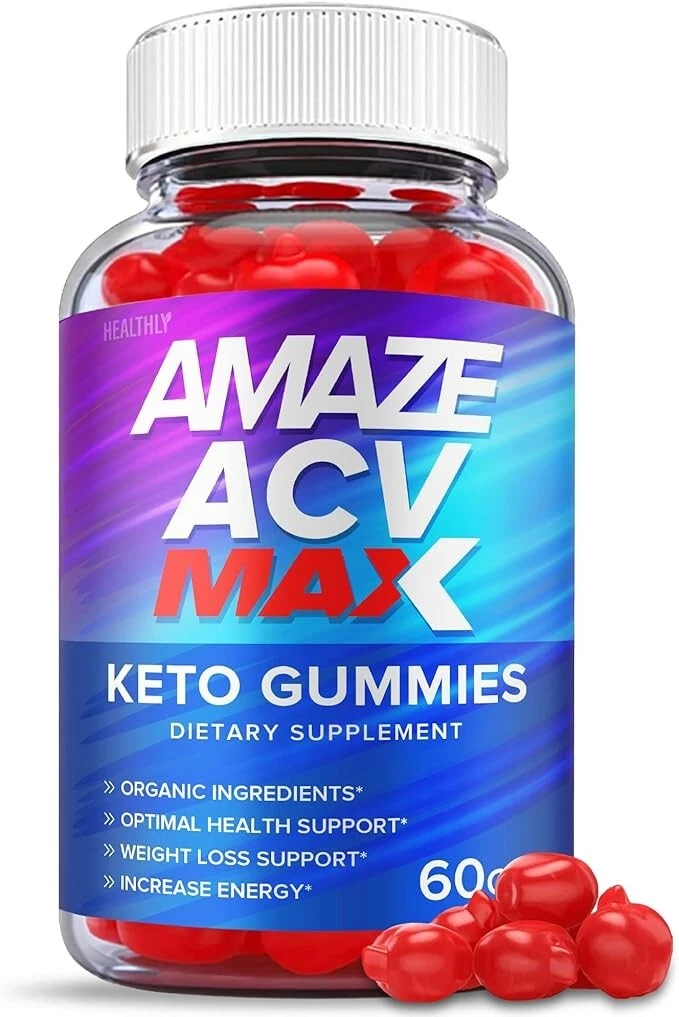 Amaze ACV Keto Gummies Weight Loss Support Apple Dietary Supplement (60 Gummies)