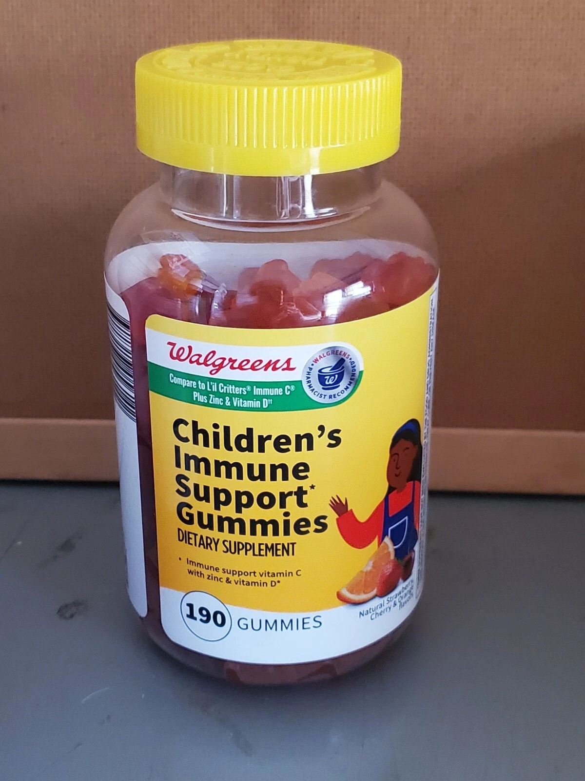(BB 10/26) Walgreens Children's Immune Gummies Vitamin C, D, + Zinc - 190 ct.