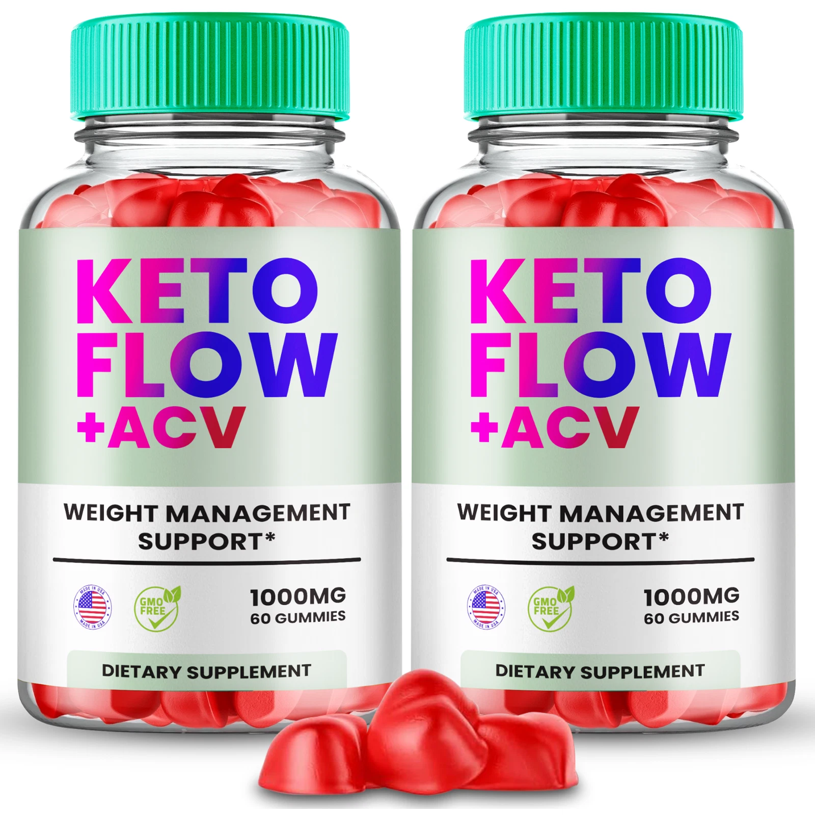 (2 Pack) Keto Flow ACV Gummies, Keto ACV Advanced Formula for Weight Loss Gummy