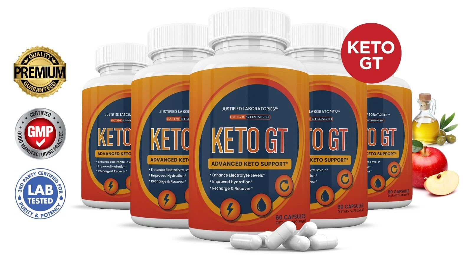 Keto GT ACV Pills 1275MG New Improved Formula 5 Pack