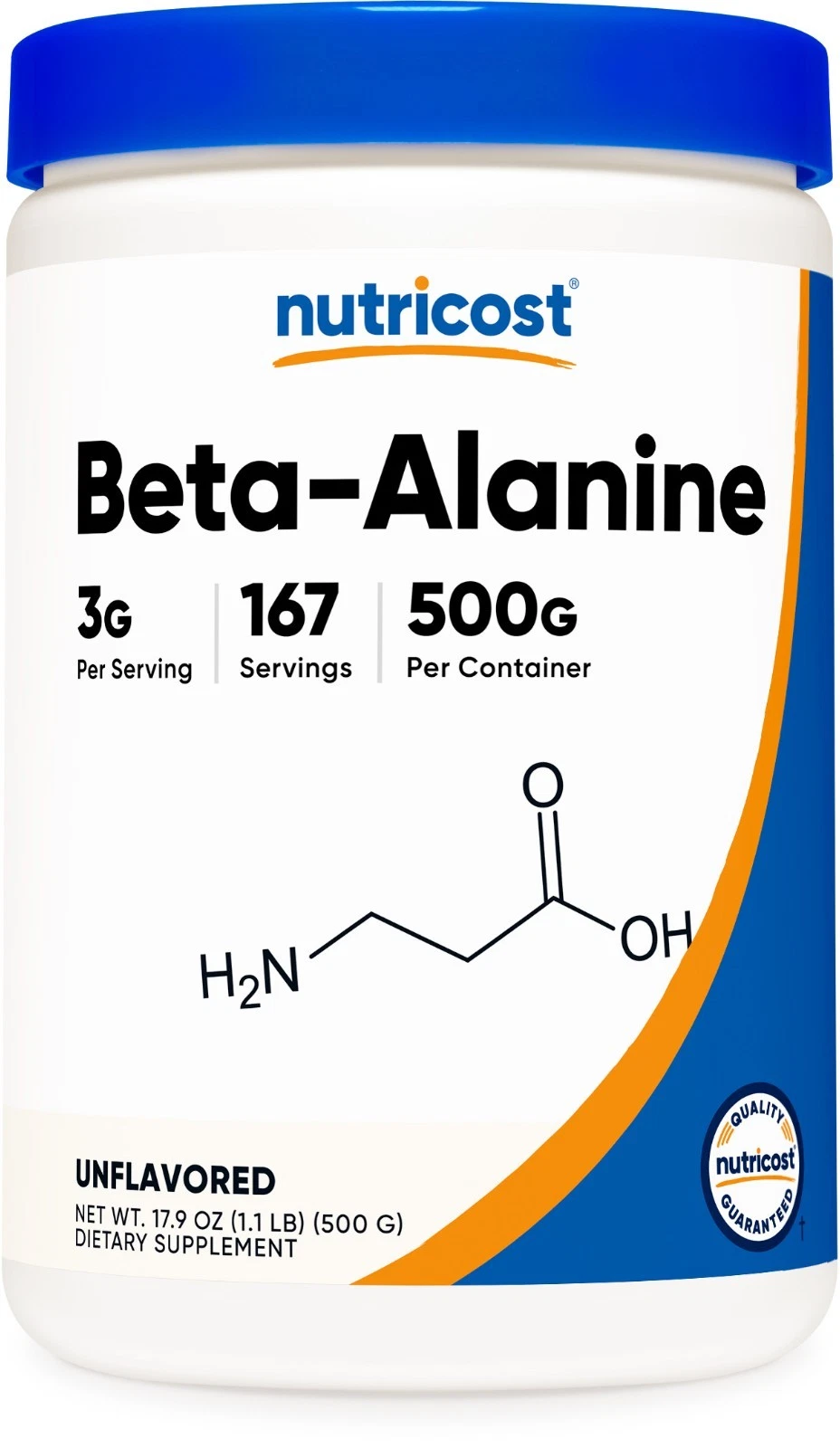 Nutricost Beta Alanine Powder 500 Grams - Pure Beta-Alanine