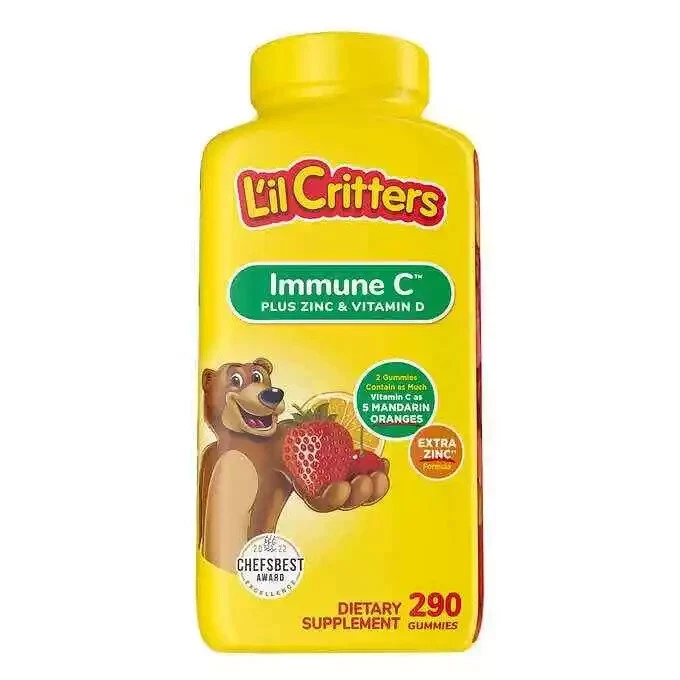 290 Count Lil Critters IMMUNE C Plus Zinc Vitamin C D GUMMIES Dietary Supplement