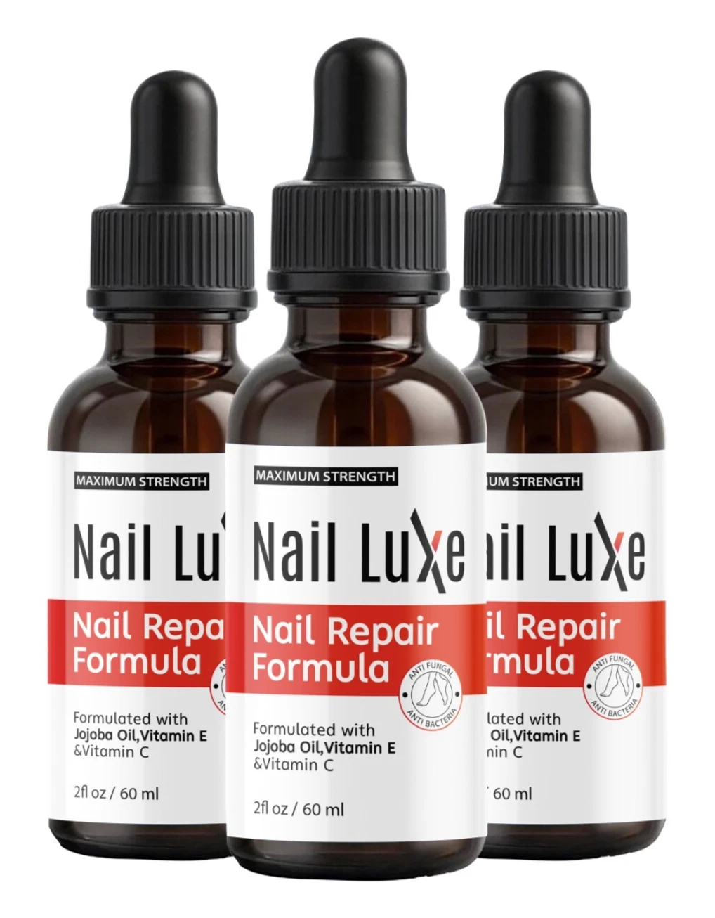 Nail Luxe Nail Repair Formula Drops Advanced Maximum Strength Formula (3 Pack)