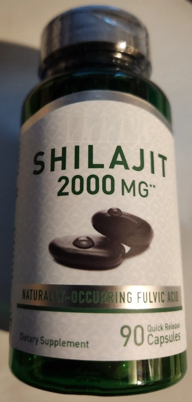 Pure Shilajit 2000mg 90 Caps Naturally Occurring Fulvic Acid Non GMO/No Gluten