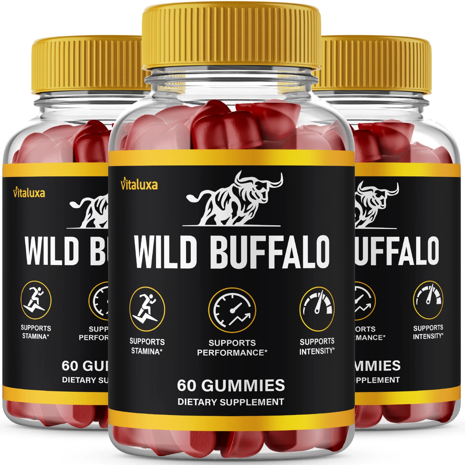 (3 Pack) Wild Buffalo Male Gummies, WildBuffalo Performance Gummy (180 Gummies)