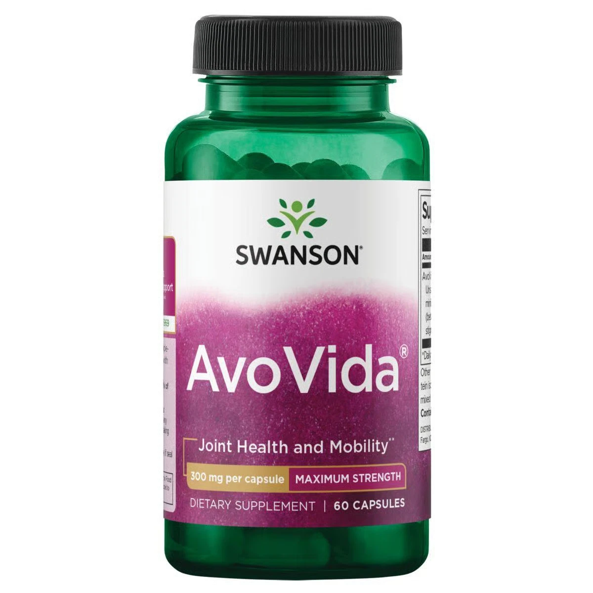 Swanson AvoVida Maximum Strength Capsules, 300 mg, 60 Count