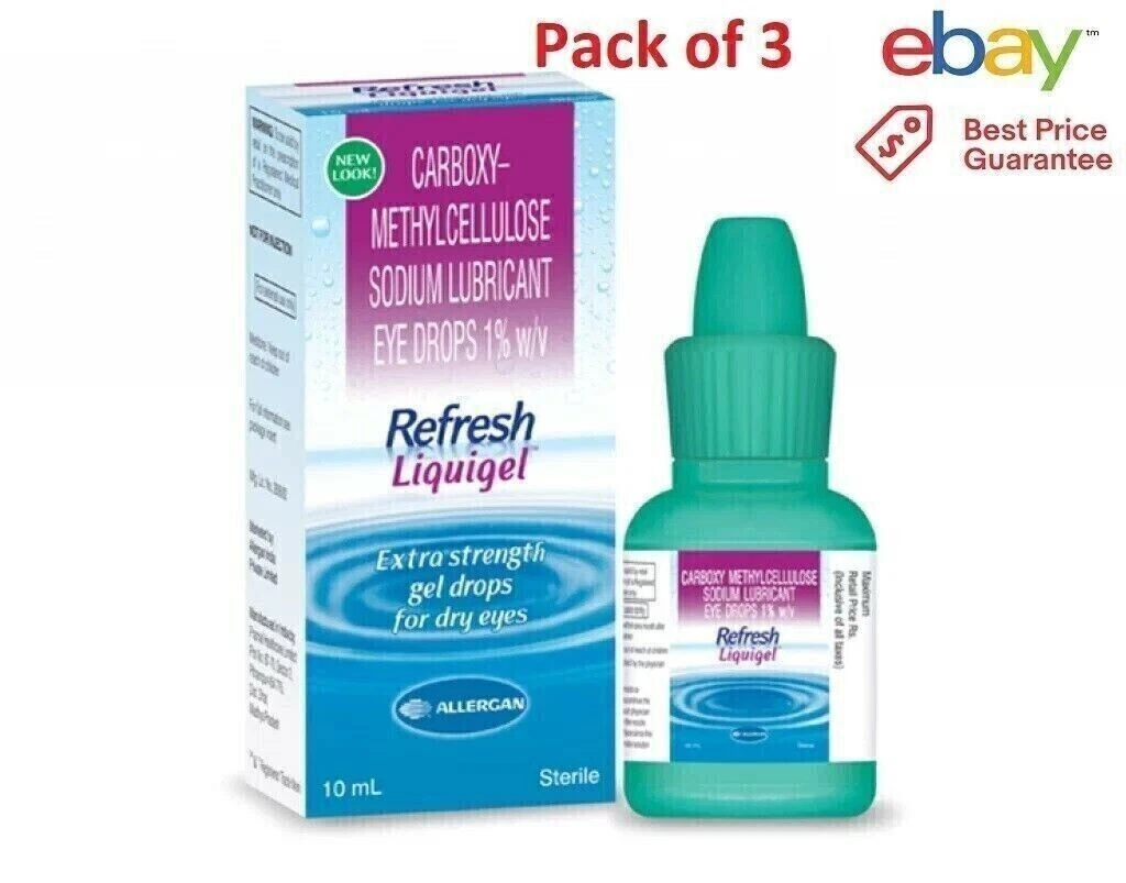 3 pack 10ml REFRESH LIQUIGEL Lubricant Eye Gel total 30ml USA Long Expiry