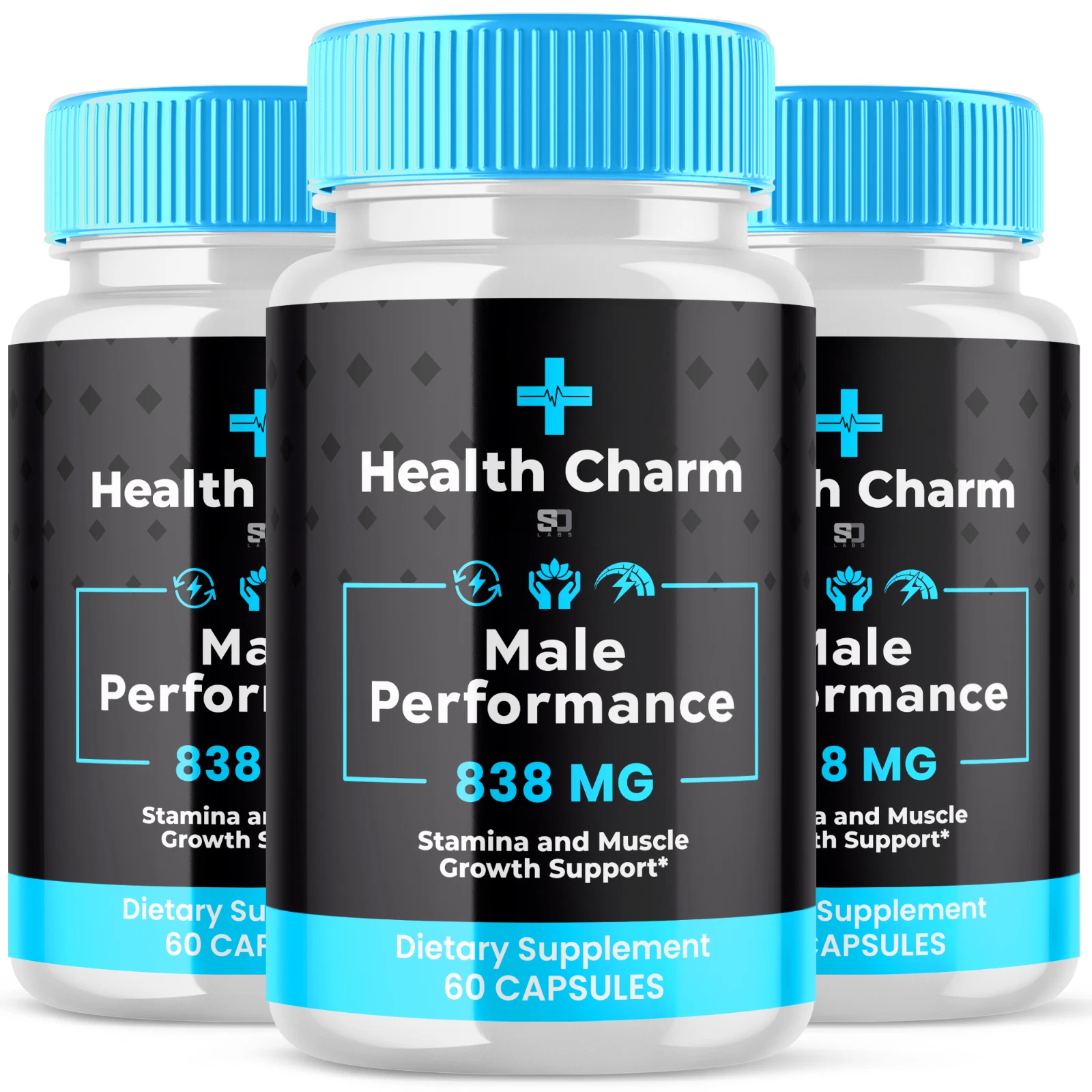(3 Pack) Health Charm Male Pills - Maximize Energy, Vitality & Stamina 180 Pills