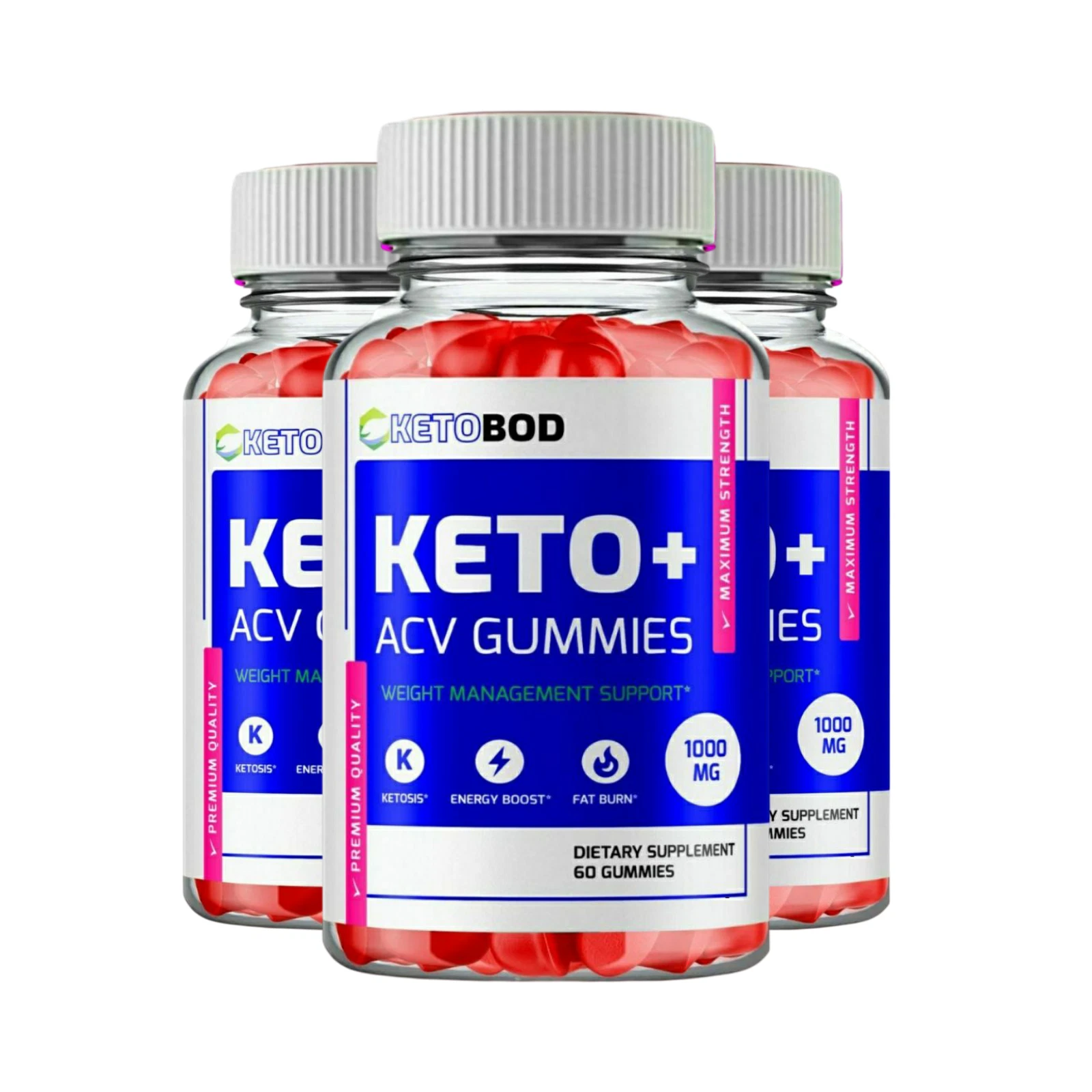 3-Pack KetoBod ACV Gummies, Keto Bod Weight Loss Supplement - 180 Gummies