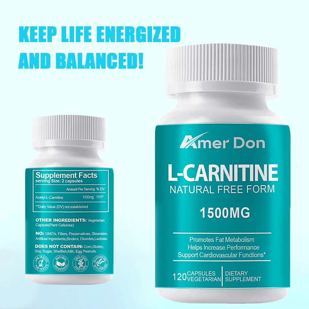 120 Capsules Acetyl L-Carnitine 1500mg Fat Burner Energy Support Nervous System