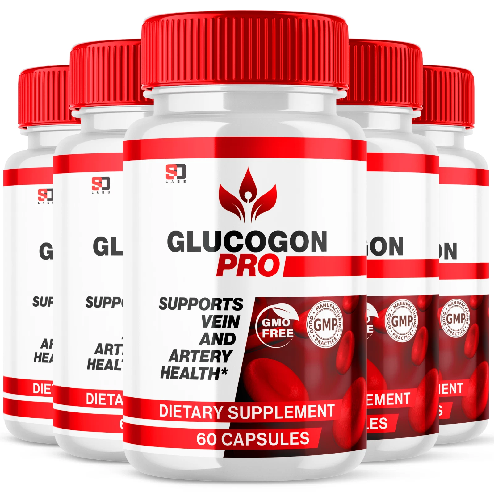 (5 Pack) Glucogon Pro Pills - Advanced Blood Sugar Health Support Formula 300ct