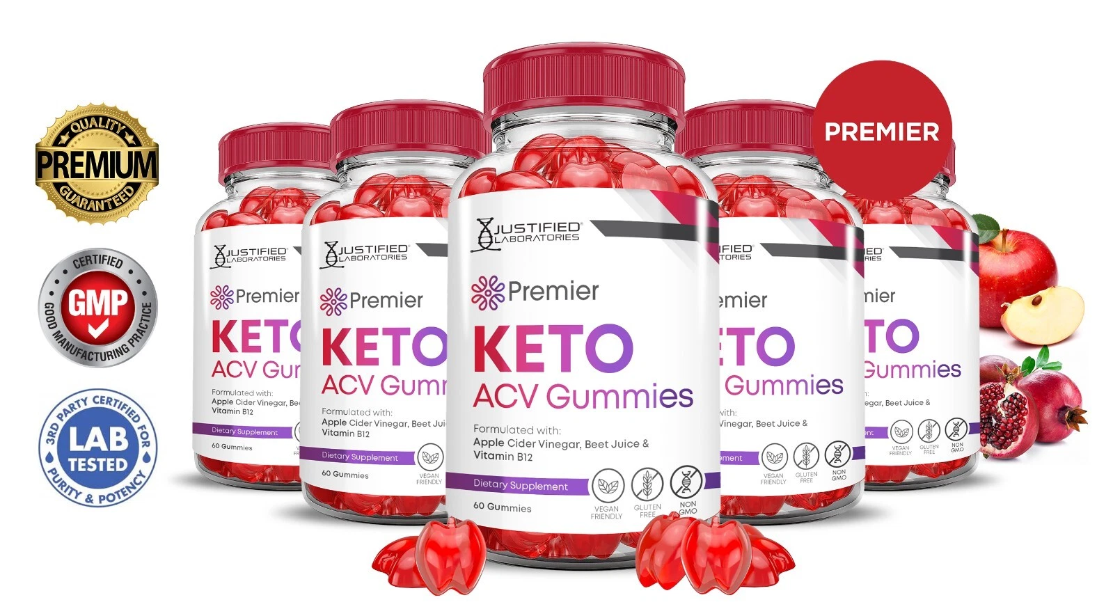 Premier Keto ACV Gummies 1000MG Apple Cider Vinegar 300 Gummys