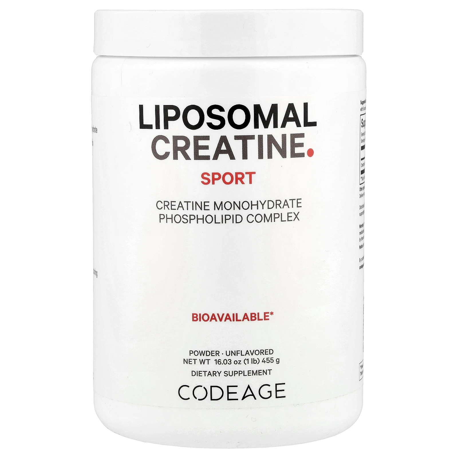 Sport, Liposomal Creatine Powder, Unflavored, 1 lb (455 g)