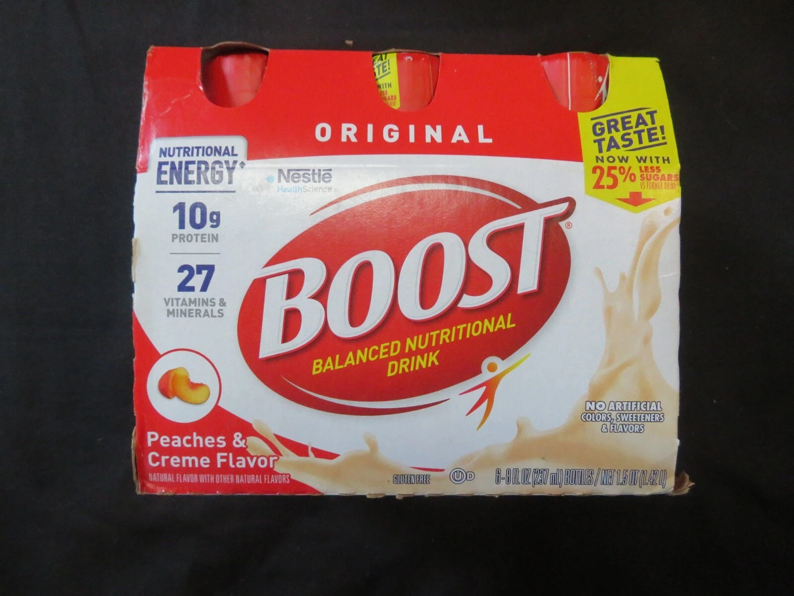 (6) Bottles Nestle Boost Original Balance Nutritional Drink Peaches 8 Oz Each