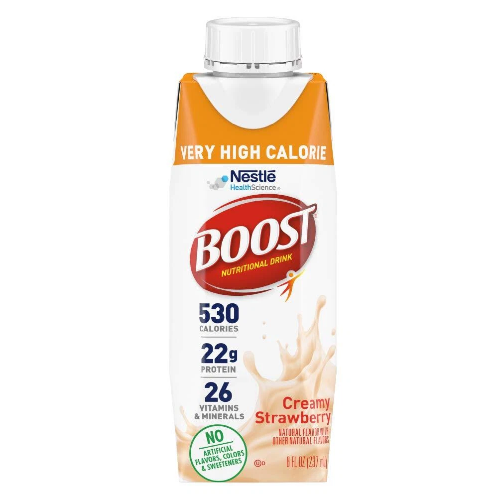 BOOST Very High Calorie Strawberry Nutritional Drink - 22g Protein, 8 FL OZ