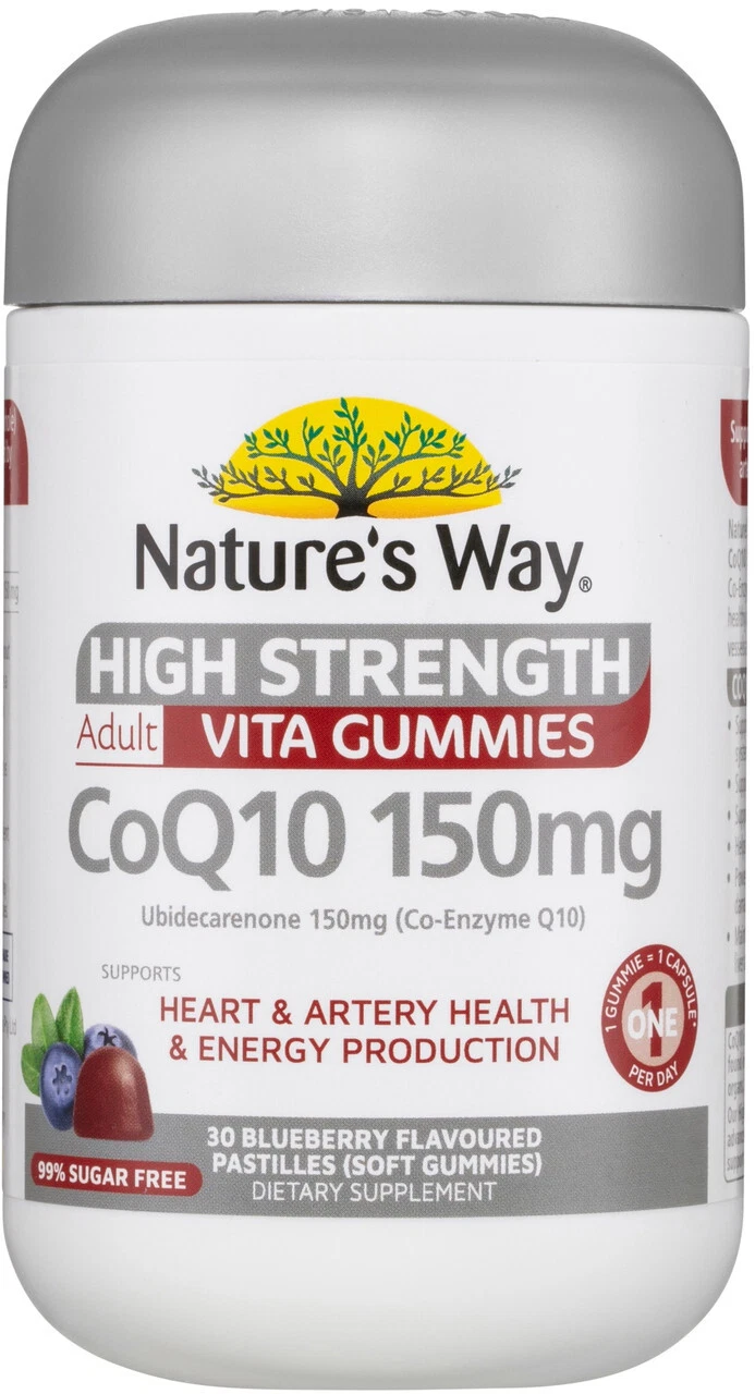 High Strength CoQ10 150mg 30 Adult Vita Gummies x 3 Pack Nature's Way