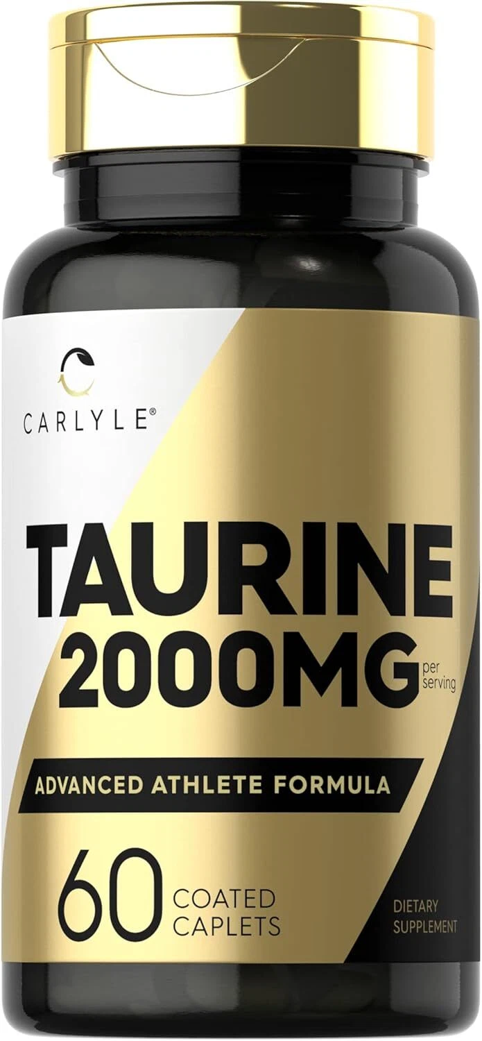 Taurine Supplement | 2000mg | 60 Caplets | Vegetarian, Non-GMO, and Gluten Free